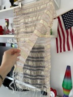 Beż pudrowy róż Bijoux frędzle mgiełka Pareo