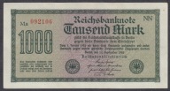 Niemcy 1000 Marek 1922 Rosenberg 75q Zw. Wellen