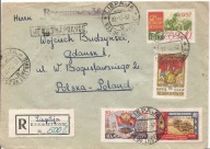 ŁOTWA ZWIĄZEK SOWIECKI -koperta obieg do GDAŃSK -1957 rok erka znaczki