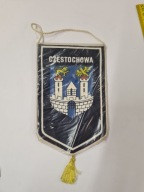 Proporczyk PRL CZĘSTOCHOWA – herb miasta, pamiątka turystyczna