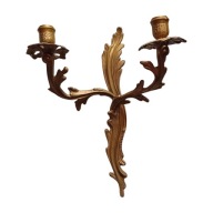 Mosiężny kinkiet / świecznik. Neo-rokoko, Francja, druga połowa XX w.