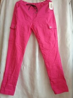 spodnie damskie bojówki fuksja elastyczne uciągliwe xl 2xl 44