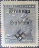 Protektorat stary znaczek z nadrukiem Sudety (2/13