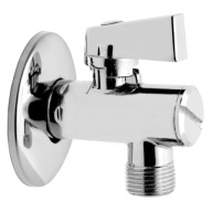 FERRO Z1234KF - ZAWÓR KĄTOWY 1/2" x 3/4" Z FILTREM I ROZETĄ - CHROM