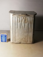 Stara śmietniczka popielniczka kolejowa kosz PKP z PRL-u