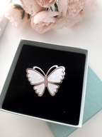 Broszka MOTYL BIAŁY Stal nierdzewna 4,5 cm