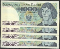 Banknoty PRL - 1000 zł 1982 seria KF . Stan UNC, jak na skanie.
