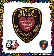 29 Naszywka Straży Miejskiej m.st. Warszawy i czerwone serce – symbol WOŚP