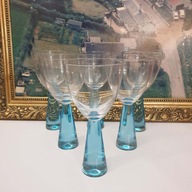Artland – komplet 6 kieliszków do wina z akwamarynową nóżką