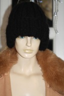 gruba WYWIJANA czapka rekodzielo moher czarny XL