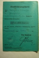 Dowód rejestracyjny pojazdu 1940 r. - Niemcy - III Rzesza