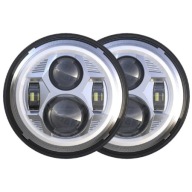 7"-CALOWY REFLEKTOR LED SREBRNY Z RINGIIEM