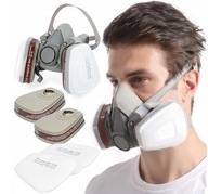 Maska Lakiernicza Półmaska Ochronna Przeciwpyłowa Zestaw Filtry Wkłady