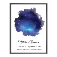 MAPA GWIAZD PARSONALIZOWANY PREZENT NA WALENTYNKI KREATYWNY PREZENT OBRAZ