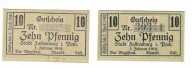 Złocieniec - 10Pf - z numerem i bez numeru