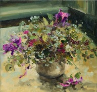 Bukiet" obraz olejny na płótnie 30x30cm , oryginał Garncarek Al,,,