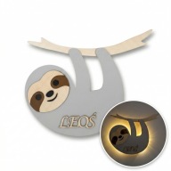 Lampka Nocna LED z Imieniem Dziecka – LENIWIEC | Drewniana | Personalizacja