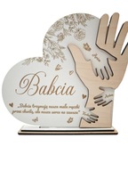 Prezent na Dzień Babci i Dziadka Statuetka Serce personalizowne z Grawerem