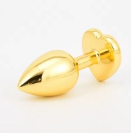 Metalowy korek analny z czerwonym sercem – luksusowy, elegancki | S