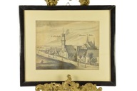 GRAFIKA GDAŃSK KOŚCIÓŁ Św. ELŻBIETY KLASZTOR KARMELITEK ok. 1850 r. PIĘKNA!