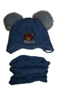 KOMPLET CHŁOPIĘCY CZAPKA + KOMIN AMBRA r. 36-38 nr 492A