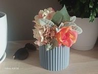 Futurystyczna Doniczka (NOWOCZESNA) DRUK3D kolor GRANITOWY/SZARY