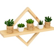 Drewniana półka ścienna wisząca 60 cm sosna lite drewno