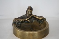 POPIELNICZKA Z FIGURĄ MEFISTA BRĄZ J.WITKE Br.ŁOPIEŃSCY POLSKA II RP UNIKAT