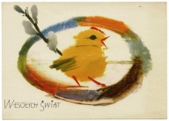 WIELKANOC GRABIAŃSKI KURCZAK PISANKA BAZIE PRL 1971