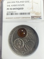 20 zł Szlak bursztynowy 2001 NGC PF 70 MAX NOTA IDEAŁ