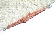 BRANSOLETKA SUTASZ róż morela perły 100% hand made