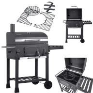 GRILL WĘGLOWY OGRODOWY ŻELIWNY RUSZT DO GRILLA 57 x 43cm + TERMOMETR