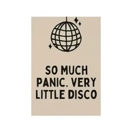 "Panic & No Disco" – Minimalistyczny Plakat z Sarkazmem i Kulą Disco