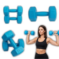 ZESTAW HANTLI HANTLE BITUMICZNE CIĘŻARKI DO ĆWICZEŃ FITNESS SIŁOWNIA 2X 2KG