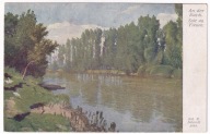 Kaczki nad rzeką drzewa ok.1915r.