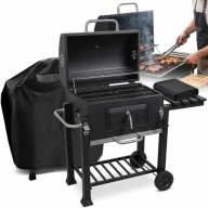 GRILL WĘGLOWY OGRODOWY DEKRAFT ANGULAR ŻELIWNY RUSZT + POKROWIEC + PÓŁKI