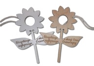 Kwiatek na lizaka, sklejka, biały HDF, Dzień Kobiet, Walentynki