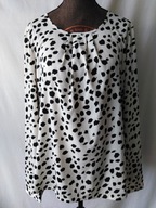 Bluzka biała w czarne ciapki - M