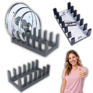 STOJAK NA POKRYWKI TALERZE ORGANIZER KUCHENNY SZAFKA SZUFLADA 28CM CZARNY