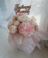 Kompozycja Wieczny Bukiet dla Mamy, Prezent flower box ze świec