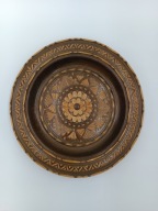 Talerz z drewna - rzeźbiony - vintage - ładny 29cm