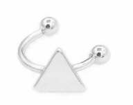 Kolczyk Nausznica Trójkąt No Piercing - kolor srebrny