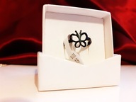 Pierścionek Czarny Motyl Motylek 17 8 Stal Chirurgiczna Nierdzewna