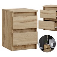SZAFKA NOCNA DĄB WOTAN STOLIK NOCNY DWIE SZUFLADY 30cm SYPIALNIA SALON