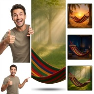 HAMAK OGRODOWY DWUOSOBOWY BRAZYLIJSKI XXL MOCNY DRĄŻEK PODUSZKA TORBA