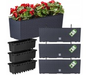 ZESTAW 3X DONICZKA BALKONOWA 40cm DONICA SKRZYNKA NA BALUSTRADE ANTRACYT