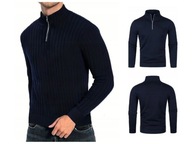 Męski Sweter Old Money – Quarter Zip, Wysoki Kołnierz, Jesień/Zima