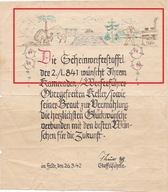 AFFRIKA KORPS ... Flak Abt. 841 .... ŻYCZENIA ŚLUBNE - rok 1942