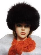 przepiękna czapka z lisów 52/54