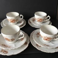 Przedwojenny komplet kawowy dla 4 osób C.T Altwasser Carl Tielsch Wałbrzych